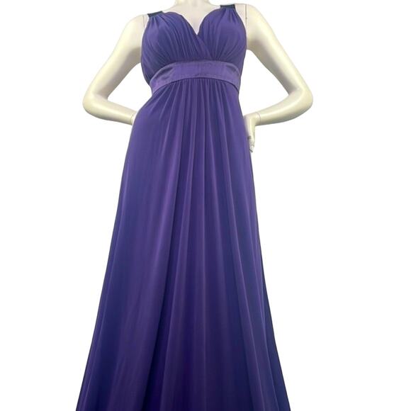 David’s Bridal Purple Formal Maxi Dress Woman Low V Back Floor Length F13095 S 4 - Picture 16 of 16
